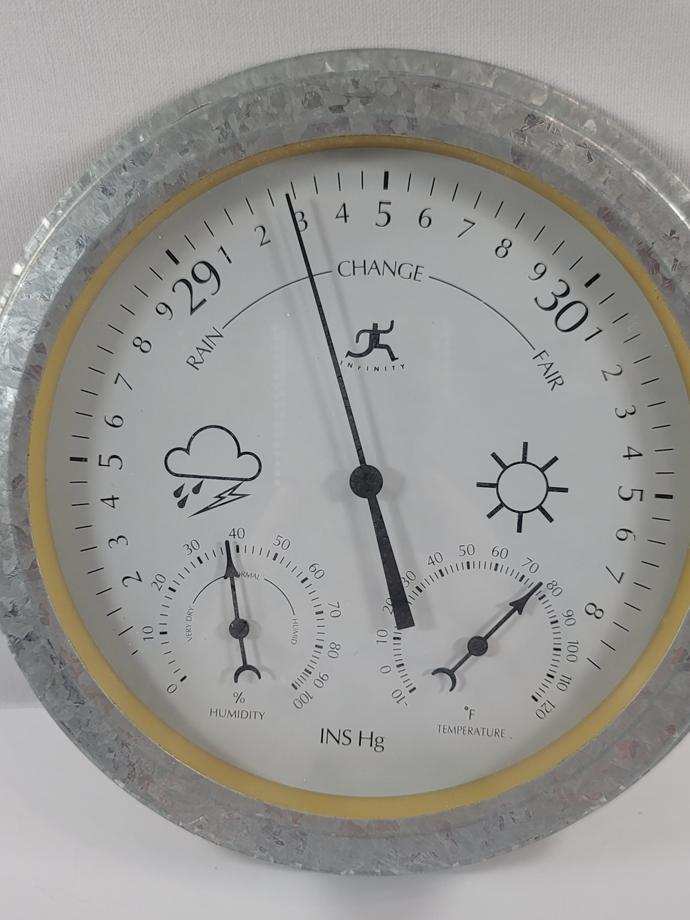 Galvanized Weather Station Humidity Temperature Wall Décor Cabin Barn Germany